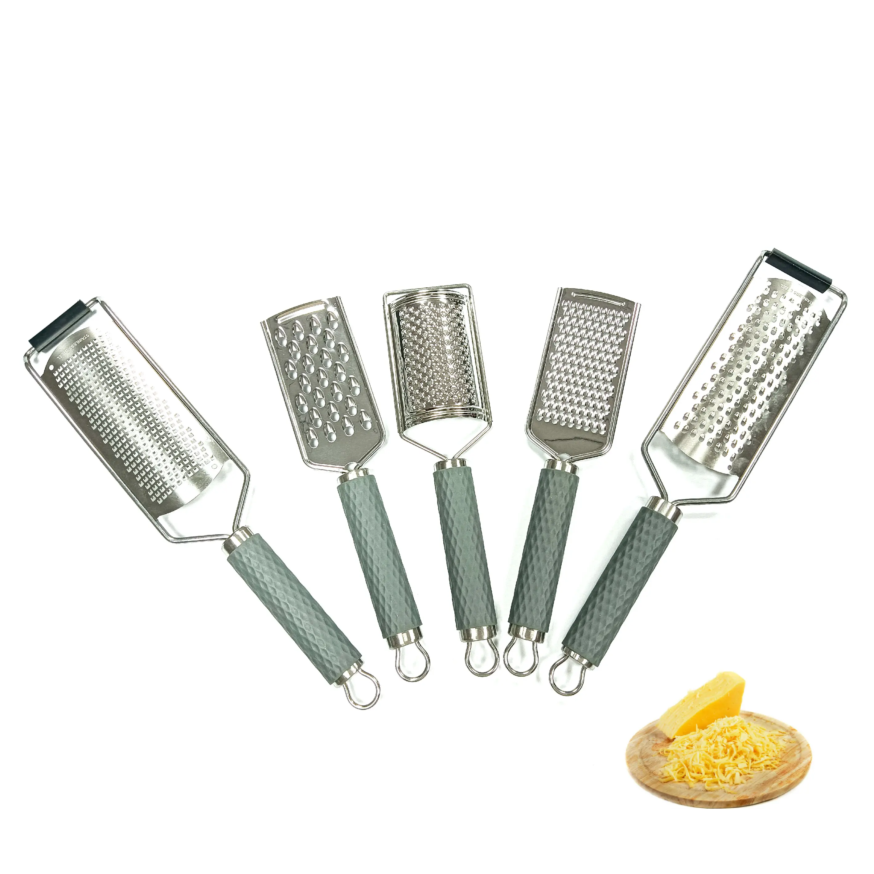 Kitchen Accessories Stainless Steel Manual Vegetable Cheese Butter Lemon Grater with silicone handle