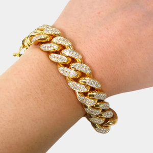 สร้อยข้อมือโซ่ประดับพลอยเทียมแฟชั่นคุณภาพสูงเครื่องประดับแฟชั่นทันสมัยพร้อมชุบและพลอยเทียมทนทานสำหรับสวมใส่ในชีวิตประจำวัน - Product Image 2