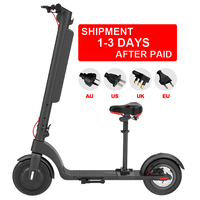 Nouvelle Trottinette Électrique 2026 Allemagne Hx Longue Portée 45Km Pneus 10 Pouces Adulte 25 Km/h Petite Trottinette Puissante avec Siège