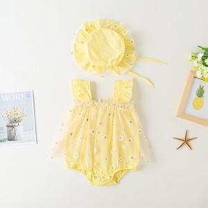 Vestito da Partito Dei Vestiti Del Bambino di Colore <span class=keywords><strong>giallo</strong></span> Della Tailandia Del Bambino Ragazza Abiti Per 1 Anno Per 0-3 Mesi di Usura Con tutu - Product Image 1