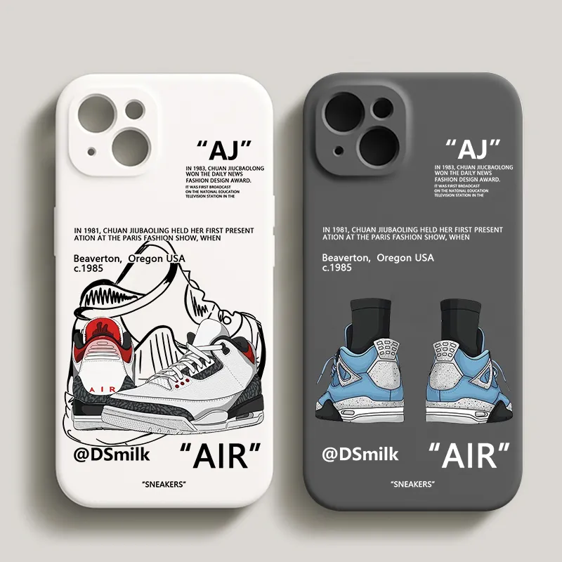 Sneakers điện thoại trường hợp đối với iPhone 15 14 13 Pro 12 11 Pro XS x XR Max 8 7 SE với vải Silicone trường hợp mềm Cover quay lại