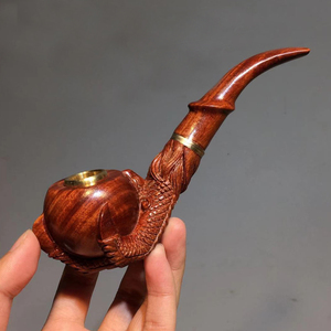 Pipa de Tabaco Tallada a Mano con Forma de Garra de Dragón, de Madera Maciza de Sándalo Rojo, de Alta Calidad, para Hombre, en Set de Regalo - Product Image 6
