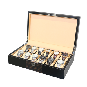 Caja de <span class=keywords><strong>Relojes</strong></span> de Madera de Lujo con Interior de Microfibra Ultra Suave, <span class=keywords><strong>Organizador</strong></span> para 12 <span class=keywords><strong>Relojes</strong></span> de <span class=keywords><strong>Hombre</strong></span> - Product Image 4