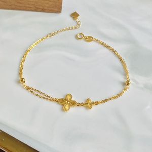 Xinfly High Quality 18K Real Gold Twist Bracelet Trendy Au750 Adjustable Heart Pendant Jewelry <b>Rope</b> <b>Chain</b> for Women - Product Image 3