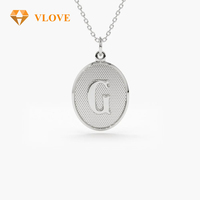 Collections de bijoux exclusives VLOVE Colliers de mode Collier d'initiales de médaillon ovale 14K