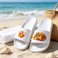 Claquettes en EVA pour femmes avec impression graphique personnalisée, surface lisse, pour dortoir, plage, piscine, hôtel, cadeau de vacances, vente en gros