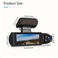 Cámara de Coche M8 con Doble Lente Frontal y de Cabina, Full HD 1080p, Pantalla LCD, Visión Nocturna, Grabación en Bucle Automática, Sensor G, 1 Año de Garantía, Caja Negra