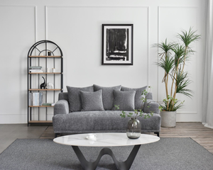 Comfortable Seating Living Room Fabric <b>Sofa</b> Set 6 Seater Conical Black Metal <b>Feet</b> Modern Sectional <b>Sofa</b> - Product Image 2