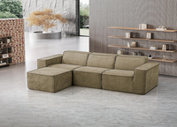 Canapé modulaire en tissu lisse, compressé, en forme de L, convertible à expansion rapide, adapté aux petites maisons, convivial pour les locataires, MOQ 1 pièce, anti-rayures, doux