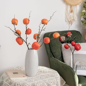 Branches artificielles de kaki CallaFloral en mousse, couleur orange, pour décoration de mariage, style INS - Product Image 4