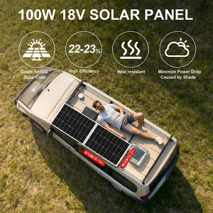 Panneau solaire monocristallin bifacial à demi-cellules Alecter APH-P74 Eco-Friendly 100W 18V, lot de 2, PERC, efficacité 23%, étanche - Product Image 5