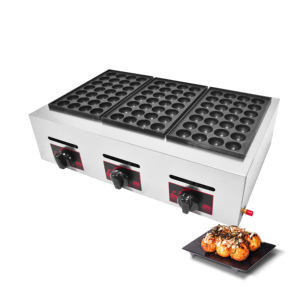 Gril commercial à gaz GPL pour boulettes de poisson, 3 phases, 84 trous, avec revêtement antiadhésif en acier inoxydable, pour Takoyaki - Product Image 3