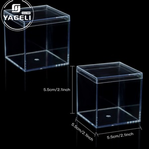 YAGELI Transparent Square Cube <b>Small</b> Acrylic <b>Storage</b> <b>Box</b> Silk-Screen Printing Custom Logo Custom Thickness Display Gift <b>Box</b> Lids - Product Image 6