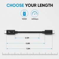 Câble en nylon tressé Thunderbolt 4 Gen3 Type-C 40 Gbps 100 W PD Charge rapide Câble vidéo pour moniteur MacBook