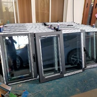 Ventana Corredera Moderna de Aleación de Aluminio Resistente a Huracanes con Vidrio de Doble Panel