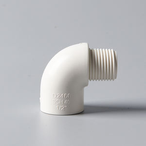 Raccords de tuyauterie en <span class=keywords><strong>PVC</strong></span> UPVC ASTM D1785/2466 <span class=keywords><strong>Sch</strong></span> <span class=keywords><strong>40</strong></span> 3/4 pouces coude à filetage mâle à 90 degrés - Product Image 2