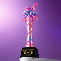 Trophée personnalisé en cristal et résine noire avec gravure laser et impression UV, cadeaux d'affaires, objets de collection d'art, récompenses honorifiques