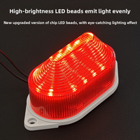 Luz de Advertencia Estroboscópica LED Verde 505124V, Clasificación IP55, Material PP, Mini Indicador, Luz Intermitente Pequeña de Seguridad