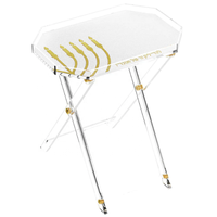 Support de table pliable en acrylique et lucite pour Hanouka, avec bordure dorée, impression personnalisée d'œuvres d'art de ménorah, présentoir Judaica Hanouka