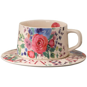 Ensemble de tasse à café et soucoupe en émail rétro haut de gamme de style chinois vintage, écologique et particulièrement beau pour café - Product Image 5