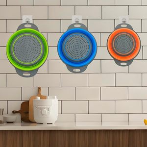 Lot de 2 passoires pliables en silicone avec poignée, panier de lavage et d'égouttage pour légumes et fruits - Product Image 3