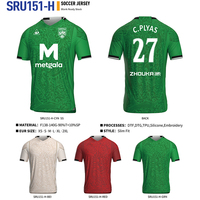 Jersey Sepak Bola Polos Berkualitas Tinggi Tersedia dalam Stok Grosir OEM Logo Kustom Seragam Tim Sepak Bola Pemasok Kaos Sepak Bola Polos