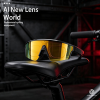 Gafas de Sol Polarizadas con Marco Negro y Lentes Espejo Verde Naranja, Cámara de 13MP con Función Manos Libres, Triple Micrófono y Traducción en Tiempo Real