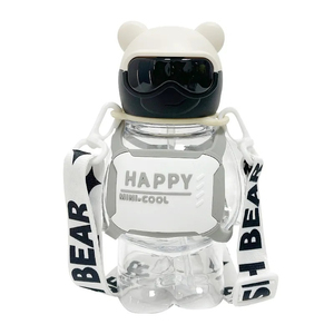 Botella de Agua de Plástico con Diseño de Oso, Linda y Elegante para Niños, con Pajita, Moderna y a la Moda, de Gran Capacidad, Portátil. - Product Image 5