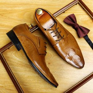 Chaussures en cuir de luxe haut de gamme pour hommes, modèle Oxford à trois points, style anglais, formelles, à lacets, légères - Product Image 4