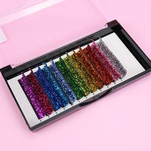 Premium 12 Reihen Weihnachts feier Kristall Strass Glitter Wimpern <span class=keywords><strong>Blink</strong></span> Wimpern verlängerungen Privates Logo - Product Image 1