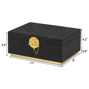 Hộp đựng đồ trang sức bằng da đen sang trọng, hộp trang trí, hộp đựng đồ trang điểm lớn, hộp đựng mỹ phẩm - Product Image 3