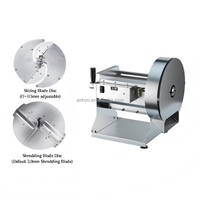 2-in-1 Elektrische Handmatige Groentesnijder/ -schaafmachine, verstelbaar 0-10mm, voor aardappel, wortel, radijs, kleine bedrijven snijmachine