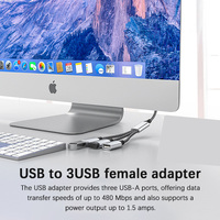 Câble d'extension OTG USB C Type-C avec 1 prise mâle vers 2 prises femelles, séparateur en Y, câble de charge de données, adaptateur d'alimentation, séparateur