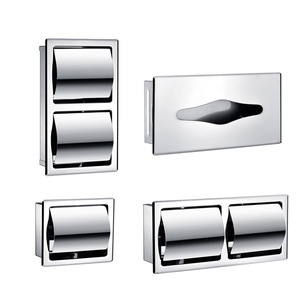 <span class=keywords><strong>Portarrollos</strong></span> de Papel Higiénico Empotrado en la Pared de Acero Inoxidable, Dispensador de Papel para Baño, Hospital, Cocina, Gimnasio, Diseño Moderno - Product Image 1