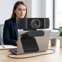 Webcam USB Profesional 720P dengan Mikrofon Peredam Kebisingan, Kamera Web Portabel untuk Streaming Langsung YouTube, Belajar Online, Zoom