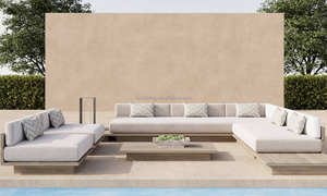 फेयरी फैक्ट्री गार्डन फर्नीचर आउटडोर सॉलिड वुड उच्च गुणवत्ता वाले सभी मौसम आउटडोर फर्नीचर एल-सेक्शनल कॉर्नर सोफा - Product Image 2