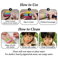 Peinture faciale activée par l'eau 30g, multi-couches, pour le visage et le corps, effet arc-en-ciel, pour fêtes et spectacles