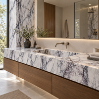 Dalle de marbre Milas Lilac, pierre blanche turque Milas Lilac pour revêtements muraux intérieurs et projets de villas de luxe