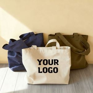 Bolsos de Moda con Letras, Bolsos de Hombro de Lona de Algodón para Mujer con Bolsillo para Clases y Trabajo, Regalos Promocionales Personalizados - Product Image 1
