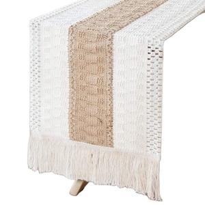 مزرعة نمط طاولة طعام عداء الكتان الخيش الجدول عداء القطن ، عرس الجدول عداء - Product Image 1
