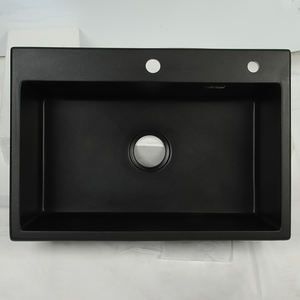 Grosir wastafel kaca serat wastafel klasik mangkuk tunggal di bawah gunung granit wastafel dapur wastafel - Product Image 4