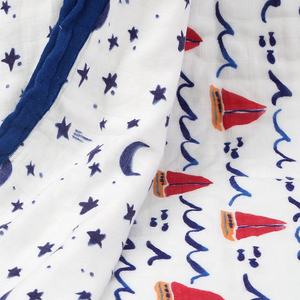 Kunden spezifische reaktive Muster Baby Bambus Musselin Decke 2 Schichten Wickel decke Großhandel Bio Baumwolle Stoff Musselin Decke - Product Image 5