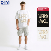 T-shirt Homme Manches Courtes Lavé Effet Vieilli Vintage Motif Crâne et Texte Coton Épais Col Rond Coupe Oversize Streetwear