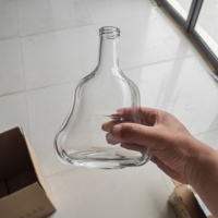 Bouteille de vin étrangère en verre cristal créatif pour 750m de vin de fruits bouteille vide transparente pour whisky et vin blanc