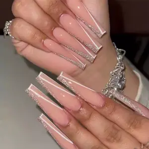 Boîtes avec fenêtre en vrac en gros emballage pour ongles luxe pointant Kandy Co Kit Pose longue presse sur la boîte à ongles