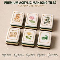 Jeu de tuiles de mahjong américain de luxe original, en acrylique écaille de tortue, design classique, cadeau en stock, expédition rapide