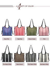 Zuolunduo phụ nữ mới Tote Túi Thời Trang Retro Joker Sọc Thiết kế xách tay Vai Túi - Product Image 6