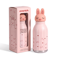 Bouteille d'eau pour enfants Everich 450 ml, retour à l'école, couleur personnalisée, sans BPA, en acier inoxydable, avec paille