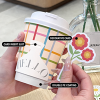 Nouvelle Tasse à Café en Carton Double Paroi 12oz avec Couvercle, Design Créatif Personnalisé à Motifs Floraux, pour Boissons Chaudes à Emporter – Ensemble d'Emballage