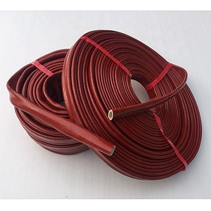 Chất lượng cao sợi thủy tinh nhiệt co lại tay áo nhiệt độ cao cáp dây bảo vệ nhà máy vật liệu cách nhiệt các yếu tố - Product Image 6